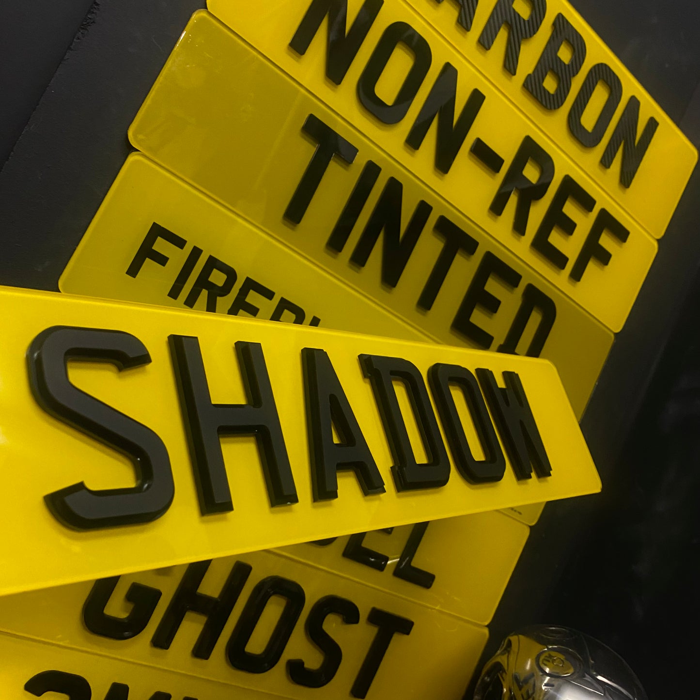 Pair of 4D Shadow Number Plates