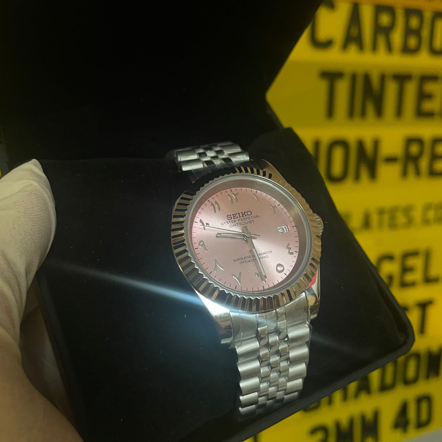 Arabic Dial Seiko Mod - Pink Dial (The Harley)