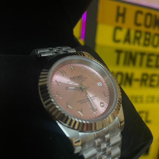 Arabic Dial Seiko Mod - Pink Dial (The Harley)