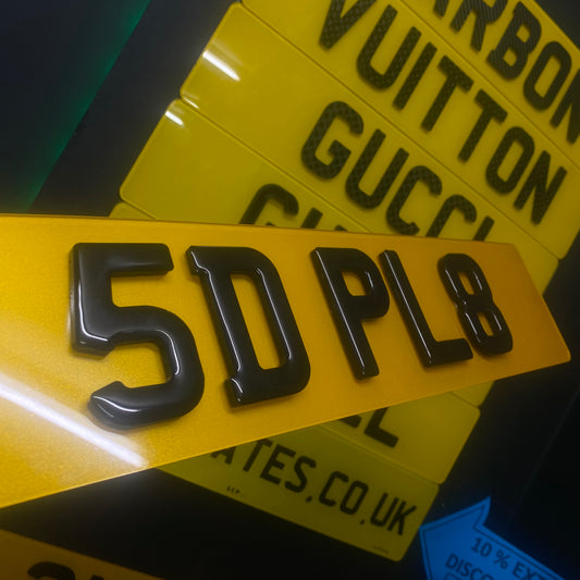 Pair of 4D Gel/5D Number Plate