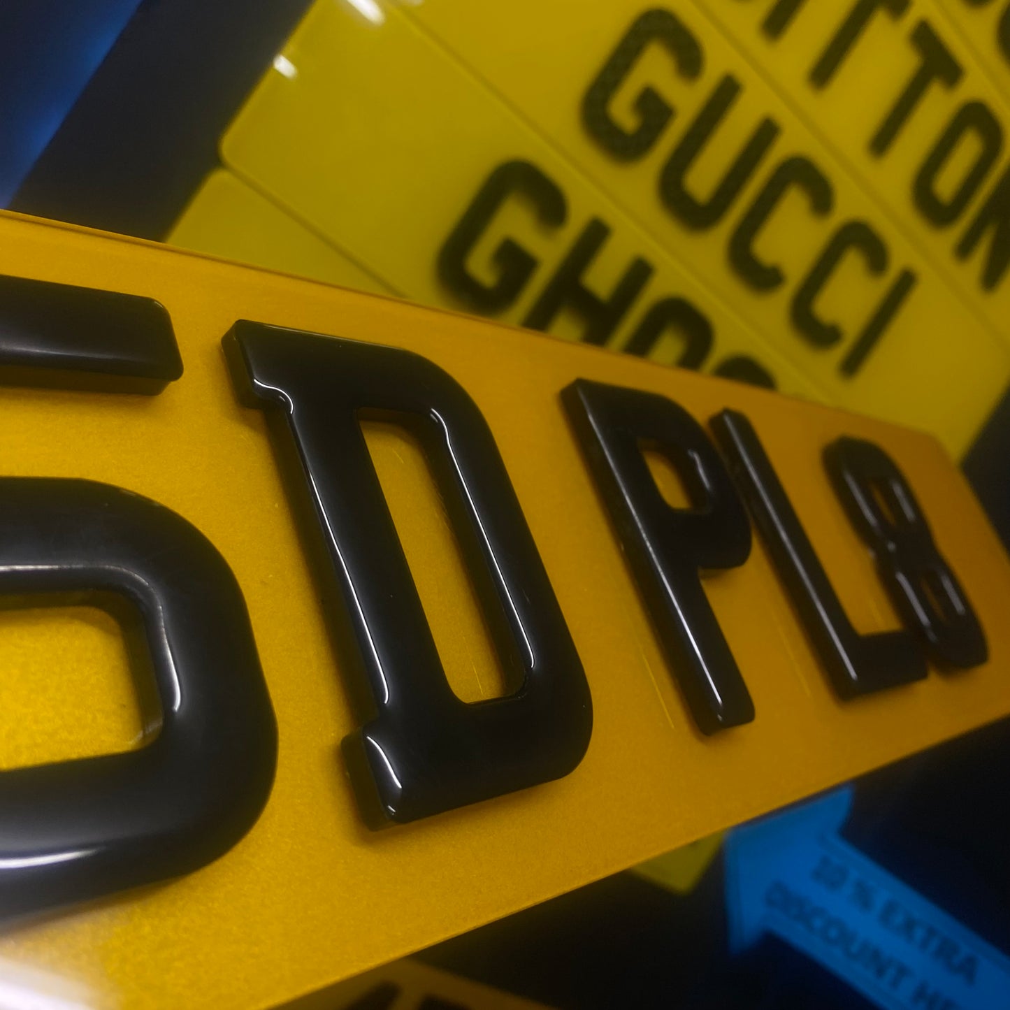 Pair of 4D Gel/5D Number Plate